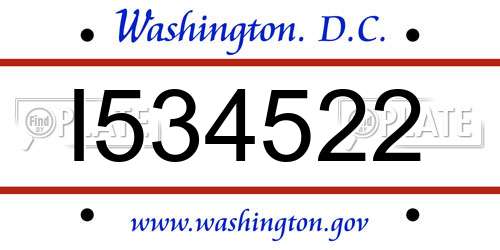 I534522 District Of Columbia License Plate