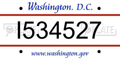I534527 District Of Columbia License Plate