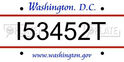 I53452T District Of Columbia License Plate