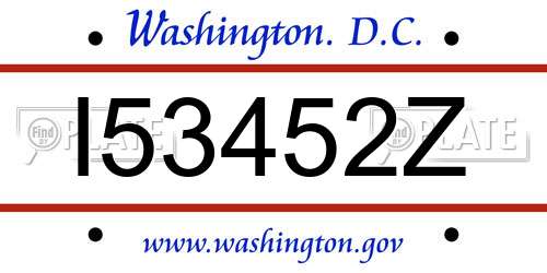 I53452Z District Of Columbia License Plate