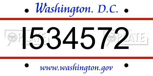 I534572 District Of Columbia License Plate