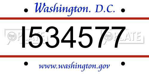 I534577 District Of Columbia License Plate