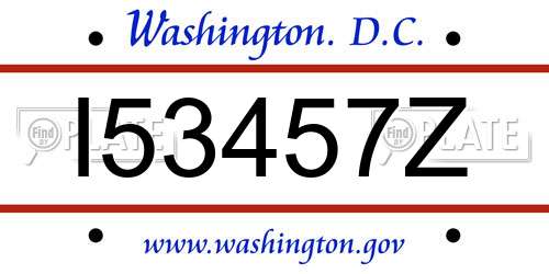 I53457Z District Of Columbia License Plate