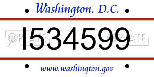 I534599 District Of Columbia License Plate