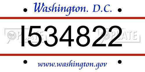 I534822 District Of Columbia License Plate