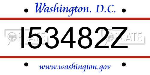 I53482Z District Of Columbia License Plate