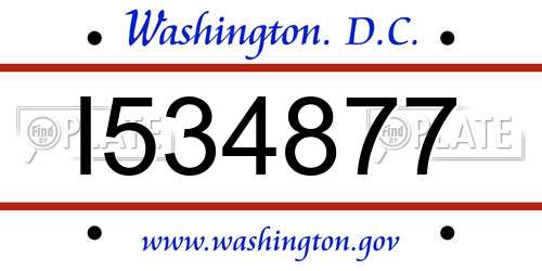 I534877 District Of Columbia License Plate