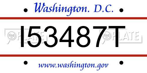 I53487T District Of Columbia License Plate