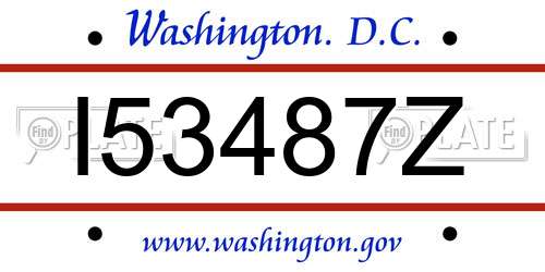 I53487Z District Of Columbia License Plate