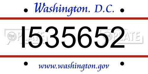 I535652 District Of Columbia License Plate