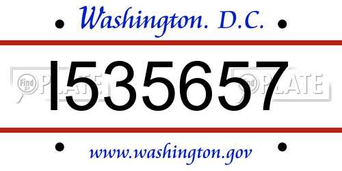 I535657 District Of Columbia License Plate