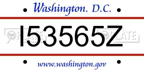 I53565Z District Of Columbia License Plate