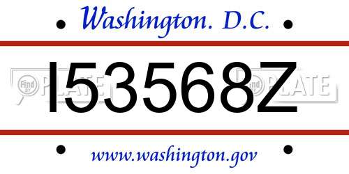 I53568Z District Of Columbia License Plate