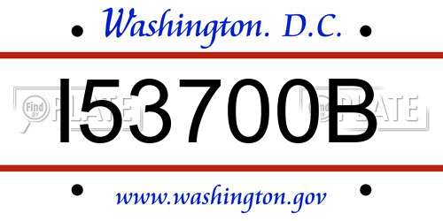 I53700B District Of Columbia License Plate
