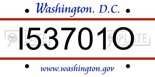 I53701O District Of Columbia License Plate