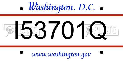 I53701Q District Of Columbia License Plate