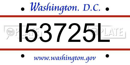 I53725L District Of Columbia License Plate