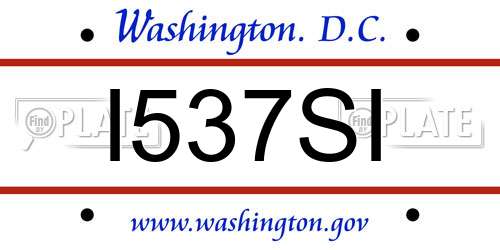 I537SI District Of Columbia License Plate