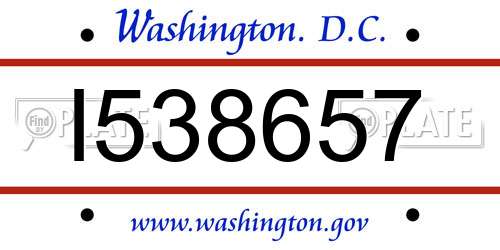 I538657 District Of Columbia License Plate