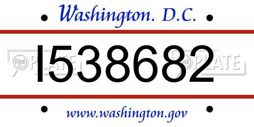 I538682 District Of Columbia License Plate