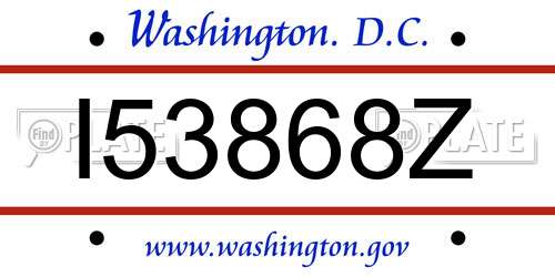 I53868Z District Of Columbia License Plate