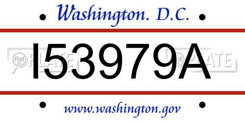 I53979A District Of Columbia License Plate