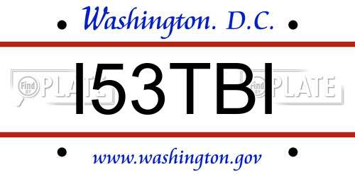 I53TBI District Of Columbia License Plate