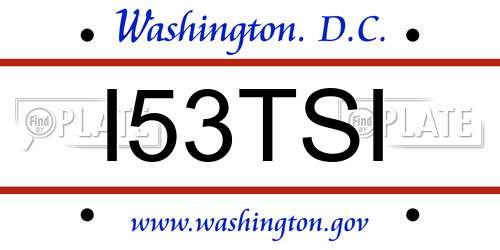 I53TSI District Of Columbia License Plate