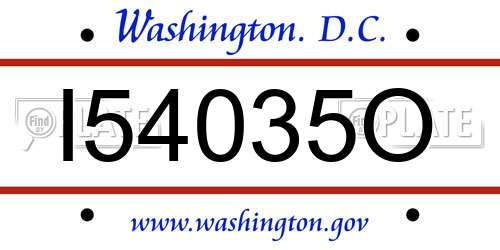 I54035O District Of Columbia License Plate