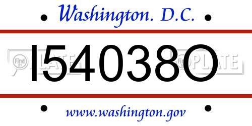 I54038O District Of Columbia License Plate