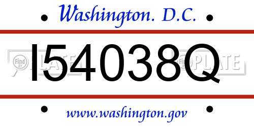 I54038Q District Of Columbia License Plate
