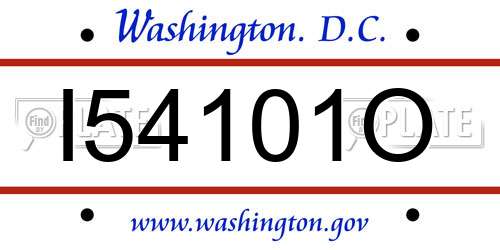I54101O District Of Columbia License Plate