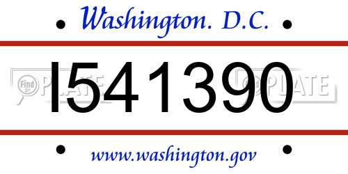 I541390 District Of Columbia License Plate