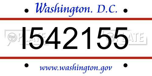 I542155 District Of Columbia License Plate