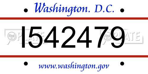 I542479 District Of Columbia License Plate
