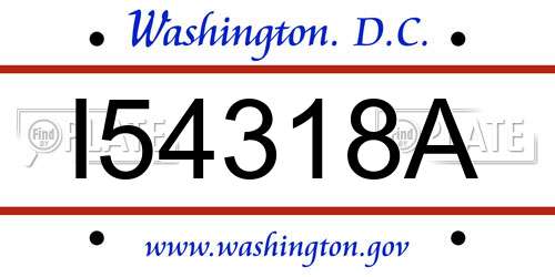 I54318A District Of Columbia License Plate