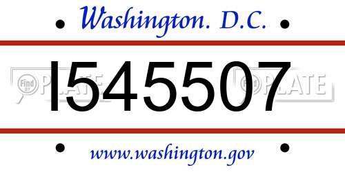 I545507 District Of Columbia License Plate