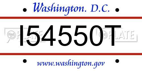I54550T District Of Columbia License Plate