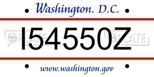 I54550Z District Of Columbia License Plate