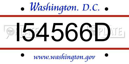 I54566D District Of Columbia License Plate