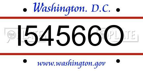 I54566O District Of Columbia License Plate