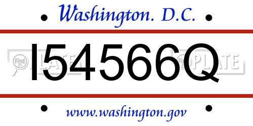 I54566Q District Of Columbia License Plate