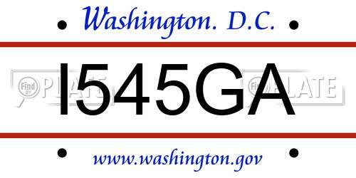 I545GA District Of Columbia License Plate