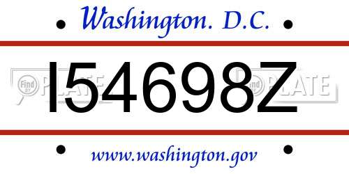 I54698Z District Of Columbia License Plate
