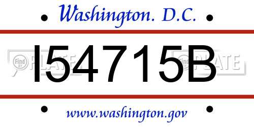 I54715B District Of Columbia License Plate