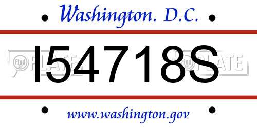 I54718S District Of Columbia License Plate
