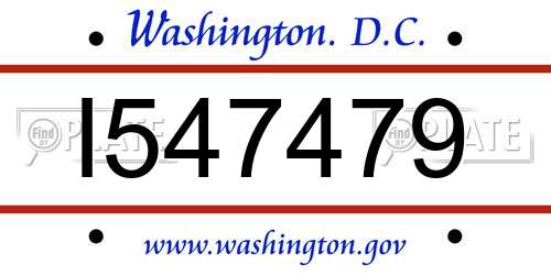 I547479 District Of Columbia License Plate