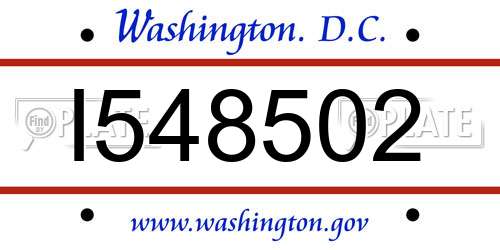 I548502 District Of Columbia License Plate
