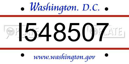 I548507 District Of Columbia License Plate
