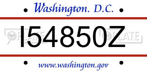 I54850Z District Of Columbia License Plate